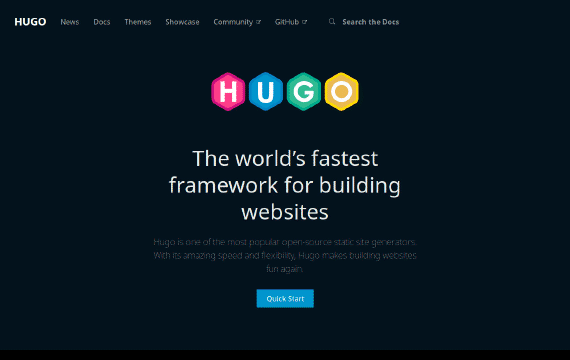 Hugo’s landing page