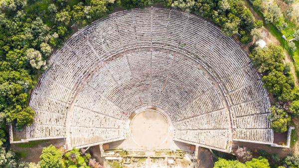 Ancient theater of Epidaurus in Argolis province, Greece (© George