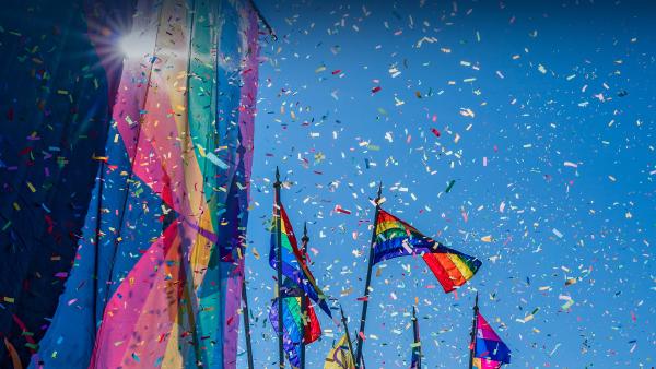 Rainbow flags and confetti, Reykjavík, Iceland (© Arctic-Images/Getty Images)