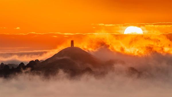 View of Glastonbury Tor from Walton Hill, Somerset, England (© Guy