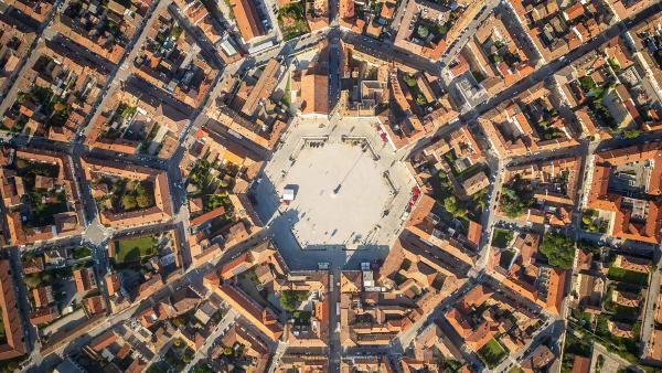 Aerial view of Palmanova, a fortress city in Friuli, Italy (© Riccardo Saponi/Getty Images)