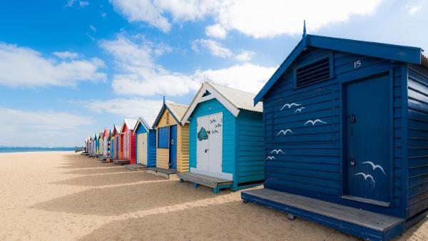 Bathing boxes at Brighton Beach, Melbourne, Victoria, Australia (© Prasit