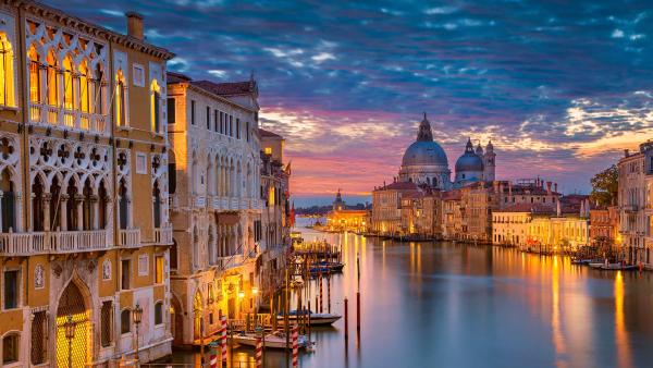 Grand Canal with Santa Maria della Salute Basilica, Venice, Italy (©