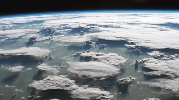 Large anvil clouds above the Amazon in Brazil (© NASA)