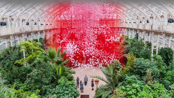 'One Thousand Springs' haiku art installation by Chiharu Shiota, Kew Royal