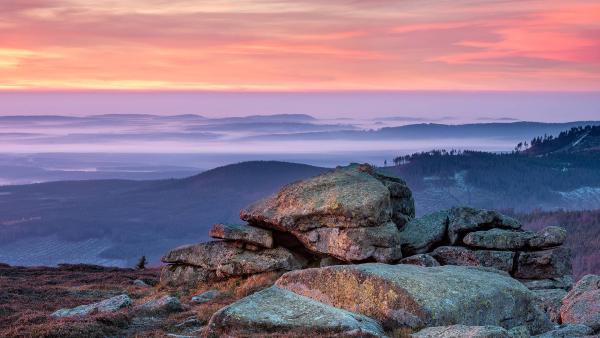 Sunrise on the Brocken, Harz National Park, Germany (© imageBROKER/AVTG/Getty Images)
