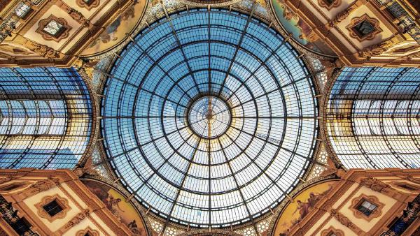 The glass dome of Galleria Vittorio Emanuele II, Milan, Italy (© PhillipMinnis/Getty Images)