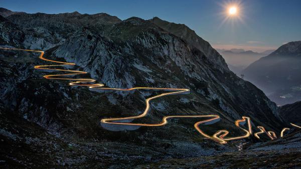 Tremola Road on the Saint Gotthard Pass in Airolo, Switzerland (© Sandro Bisaro/Getty Images)